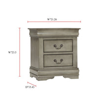 Load image into Gallery viewer, Charissa Philippe 2 Drawer Nightstand Gray
