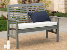 Load image into Gallery viewer, Boardwalk 48 in. Grey Wash Acacia Wood Outdoor Loveseat Bench AS IS(717)
