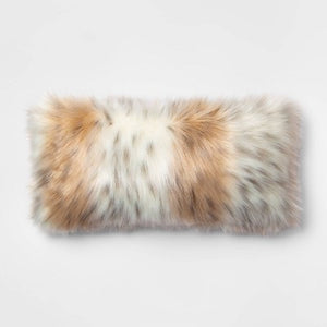 Threshold brand snow leopard faux fur oversized lumbar throw pillow 134 DC