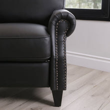Load image into Gallery viewer, Faux Leather Manual Pushback Recliner Black #612HW
