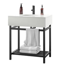 Load image into Gallery viewer, 30 in. W x 20 in. D Vanity in Black with Stone Vanity Top and White Basin 1752AH
