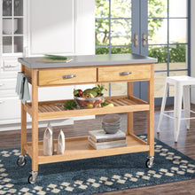 Load image into Gallery viewer, Drumtullagh Kitchen Cart with Stainless Steel Top Natural(1619RR)
