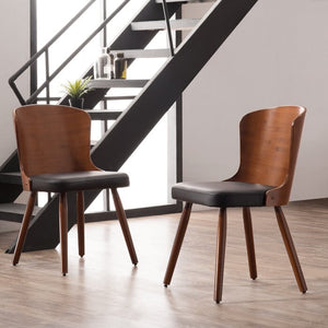 Trevino Upholstered Side Chair Set of 2 Brown/Black(1244)