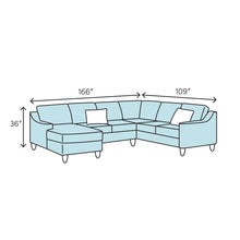 Load image into Gallery viewer, Caversham 166&quot; Left Hand Facing Modular Sectional with Ottoman (5 boxes total) #3541rr
