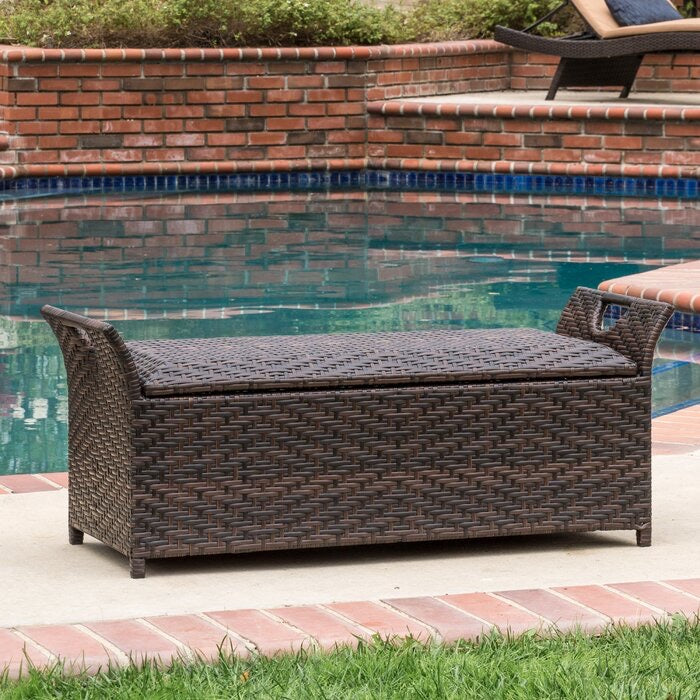 Quinto Wing Wicker Storage Bench Brown(862)