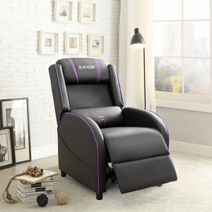 Ergonomic Manual Recliner with Massage Black/Purple(1100)