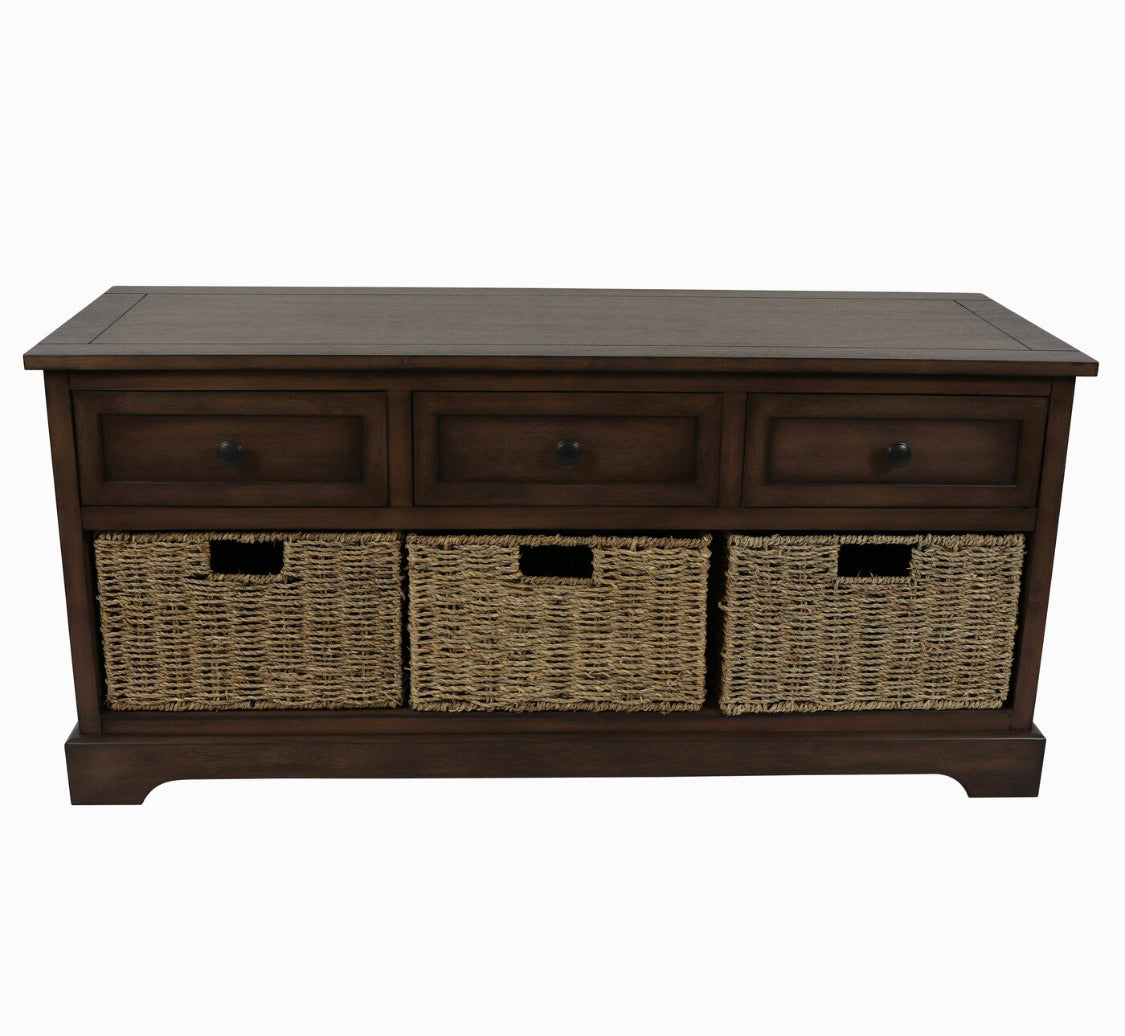 Ardina Drawer Storage Bench-British Brown #127-NT