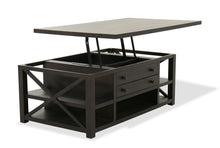 Load image into Gallery viewer, Traditional Lift Top Cocktail Table in Weathered Brown
