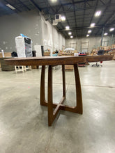 Load image into Gallery viewer, Sandblasting Antique Walnut Camelford 48&#39;&#39; Solid Wood Pedestal Dining Table
