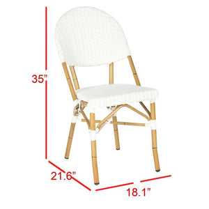 Off-White Nergizli Stacking Patio Dining Chair (Set of 2) #582HW