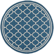 Load image into Gallery viewer, Courtyard Navy/Beige 8 ft. x 8 ft. Indoor/Outdoor Round Area Rug(1738RR)
