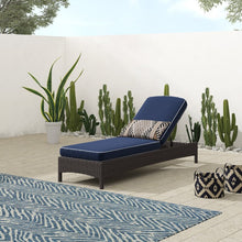 Load image into Gallery viewer, Crawfordsville Outdoor Chaise Lounge with Cushion Grey/Navy(822)
