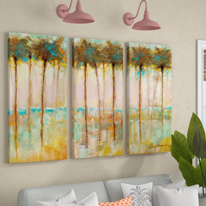 Palms at Dusk' Acrylic Painting Print Multi-Piece Image on Gallery Wrapped Canvas(1795RR)