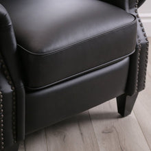 Load image into Gallery viewer, Faux Leather Manual Pushback Recliner Black #612HW
