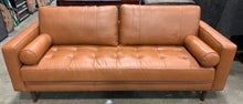 Load image into Gallery viewer, Apgar 88.5&quot; Wide Genuine Leather Square Arm Sofa SB1784
