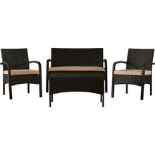Load image into Gallery viewer, 4 Piece Rattan Sofa Seating Group with Cushions #387HW
