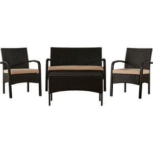 4 Piece Rattan Sofa Seating Group with Cushions #387HW