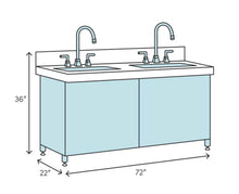 Load image into Gallery viewer, Rosemont 72&quot; Double Bathroom Vanity 1844CDR

