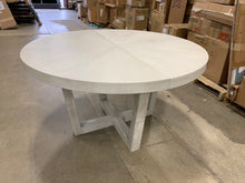 Load image into Gallery viewer, Farmhouse Round extendable table- whitewash grey
