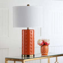 Load image into Gallery viewer, Roxanne 2-Piece Standard Lamp Set Orange with Off-white Shades #486HW
