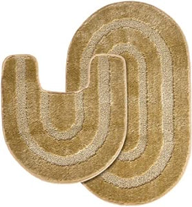 Fricke  Non-Slip 2 piece Bath Rug Set Gold(2268RR)