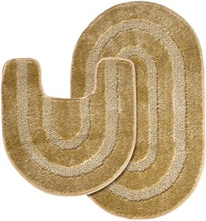 Fricke  Non-Slip 2 piece Bath Rug Set Gold(2268RR)
