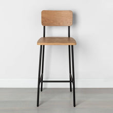 Load image into Gallery viewer, Hearth &amp; Hand Wood &amp; Steel Bar Stool SingleNatural/Black(874)
