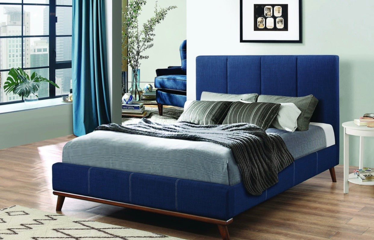 Cal King Dark Blue Headboard Only *AS IS #635HW