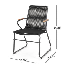 Load image into Gallery viewer, Berkshire Outdoor Rope Weave Club Patio Chair Set of 2 Black(1925RR)
