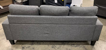 Load image into Gallery viewer, 2 pc Mercury Row Briley light gray linen like fabric sectional sofa reversible ottoman chaise
