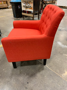 Tufted Accent Chair-Atomic Red