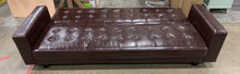 Load image into Gallery viewer, Faux Leather Convertible Sleeper Sofa Dark Brown *AS IS* 961CDR
