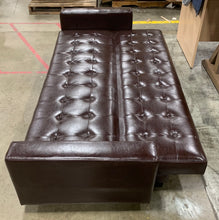 Load image into Gallery viewer, Faux Leather Convertible Sleeper Sofa Dark Brown *AS IS* 961CDR
