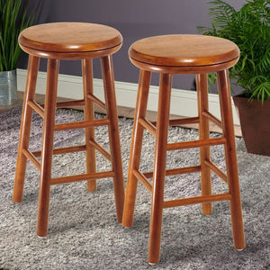 Oakley 24”Swivel Seat Bar Stool Set of 2  Cherry(255)