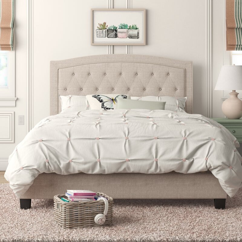 Queen Pascal Tufted Upholstered Low Profile Standard Bed - #212CE