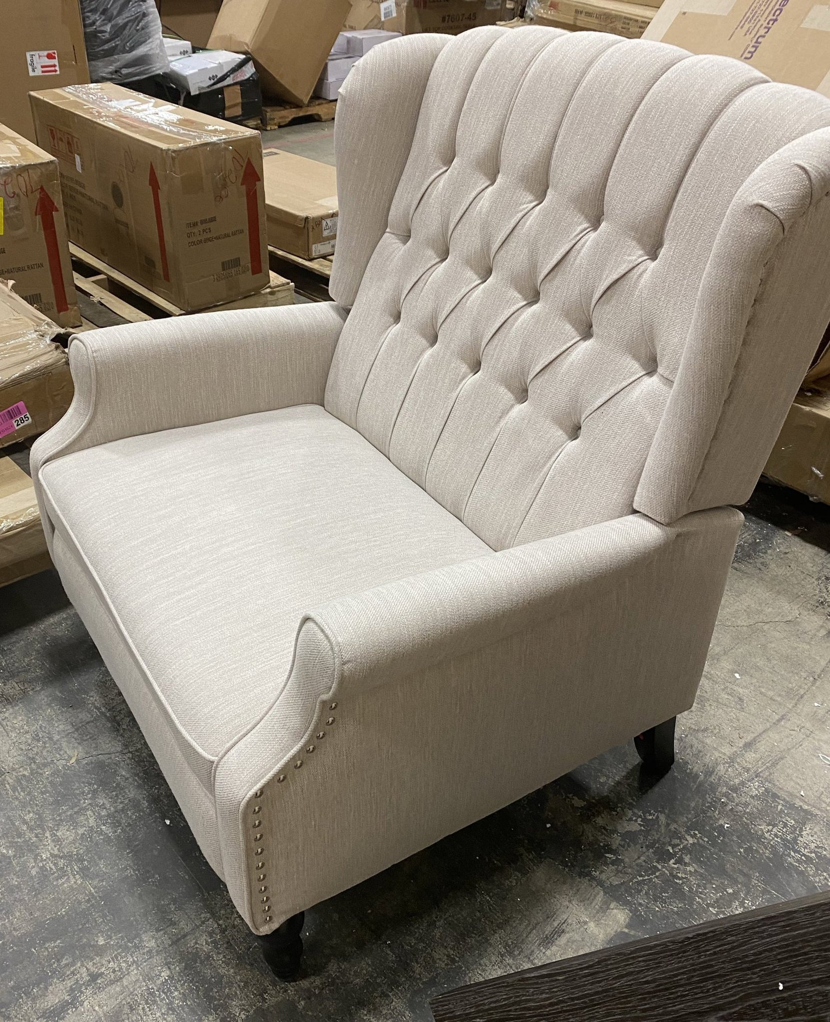 Mattice Manual Recliner Beige Salvage Co Fishers