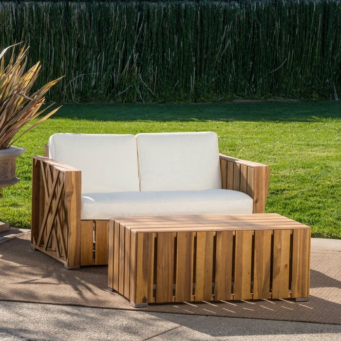 Winkelman 2 Piece Seating Group with Cushions Natural/Cream(1425)