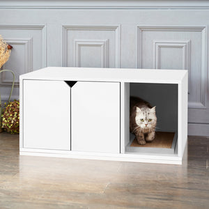 Way Basics Eco-Friendly Enclosed Cat Litter Box White(1845RR)