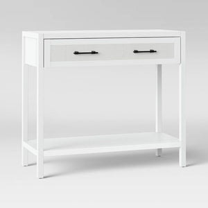Warwick Wood & Rattan Console Table White(345)