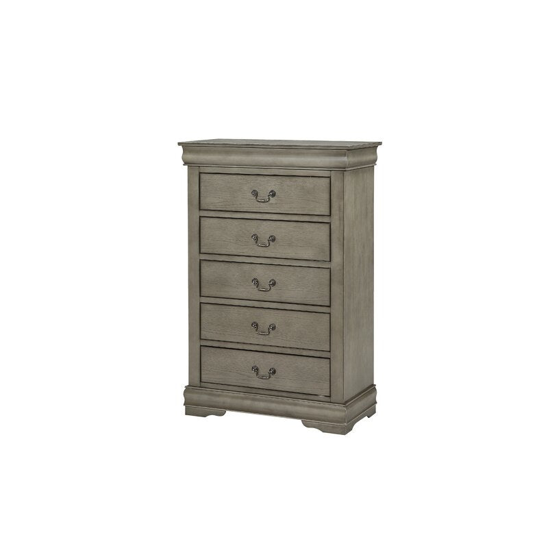 Louis Phillipe 5 Drawer Chest Weathered Gray