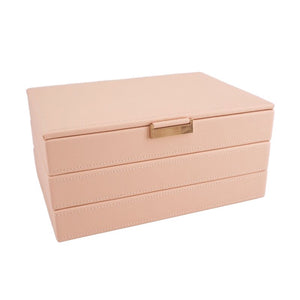 Stackable Jewelry Box with Metal Tab Blush (247)