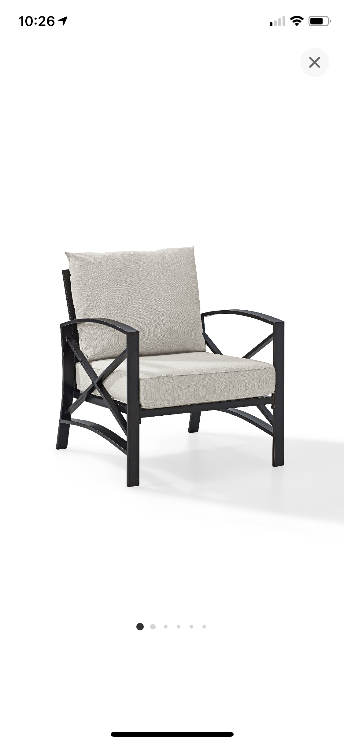 Kaplan Arm Chair in Oiled Bronze (Gray covers included not cream!) #4578