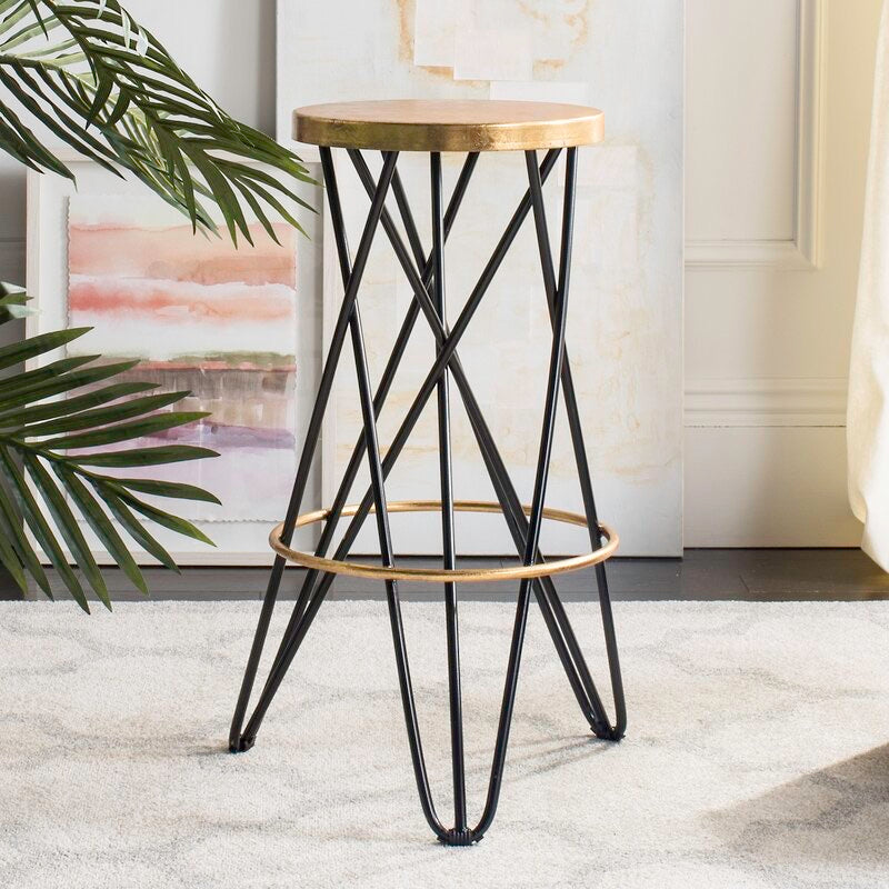 Kenzie Bar Stool Single Gold/Black(1283)