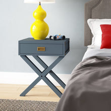Load image into Gallery viewer, Benbrook 1 Drawer Nightstand Color Graphite Blue #65HW
