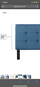 LUCID Square Tufted Mid-Rise Headboard - Adjustable Height - Full/Full XL - #63CE