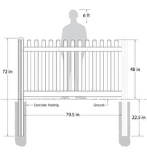 Load image into Gallery viewer, 4 ft. H x 7 ft. W Premium Vinyl Classic Picket Single Fence Panel with Post and Cap #3138
