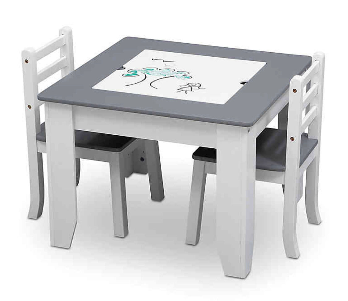 Delta Children Chelsea 3-Piece Table and Chairs Set with Storage #3043