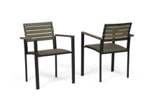 Load image into Gallery viewer, Alberta Outdoor Wood and Iron Dining Chairs Set of 2 Gray/Black(772
