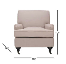 Load image into Gallery viewer, Chloe Taupe/Java Linen Club Arm Chair #492HW
