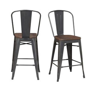 Logan Gray/Brown  Bar Stool (Set of 2) 1785CDR
